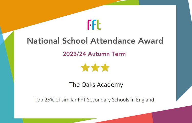 Image of  FFT National Attendance Award for Autumn 2023/24